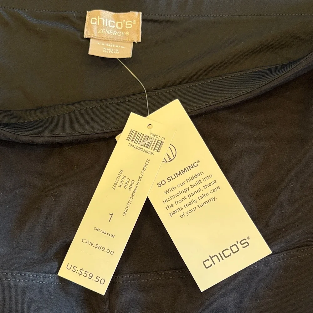 NWT! Chico's Black Zenergy So Slimming Leggings - Picture 7 of 10